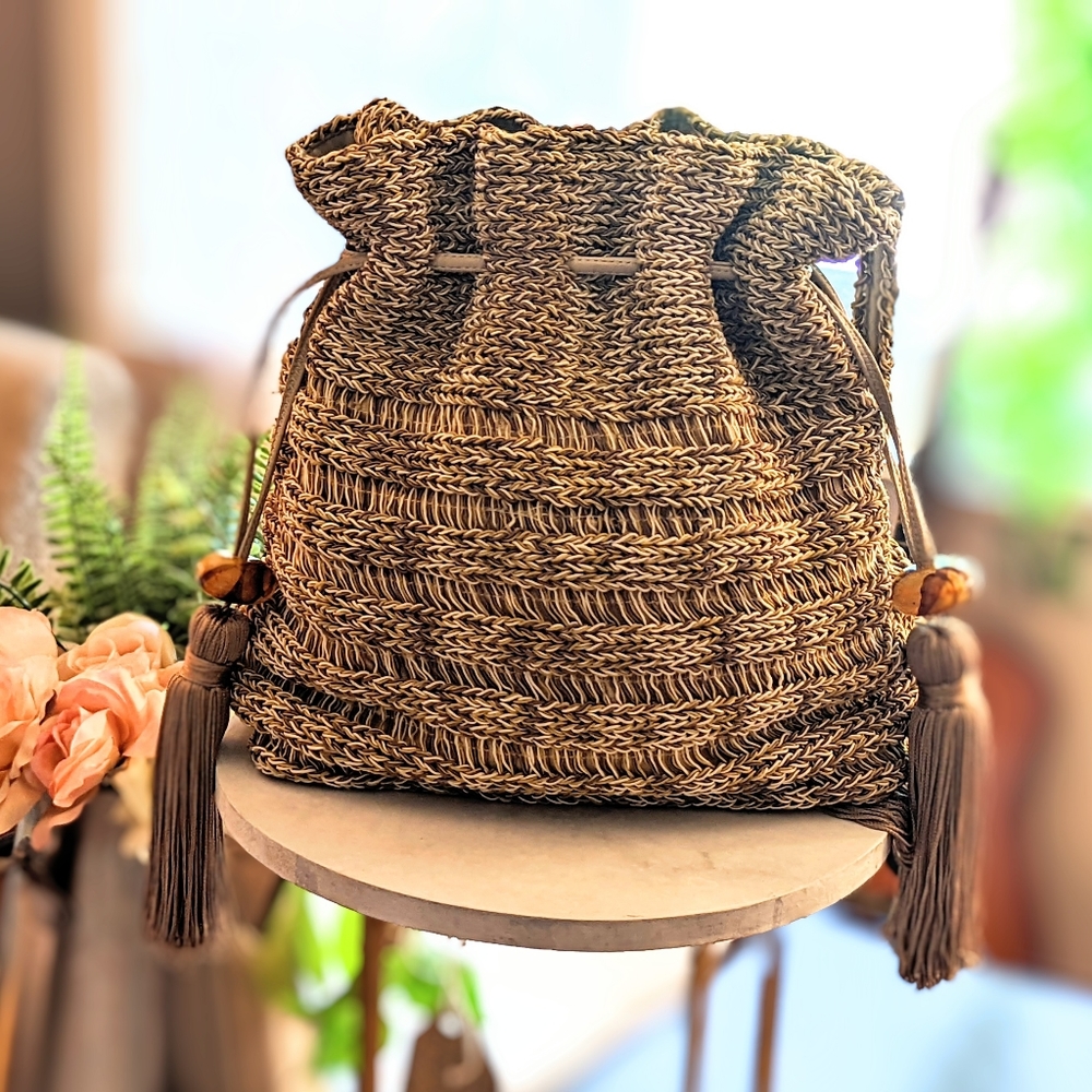 Vintage Sharif Designer Woven Leather Purse